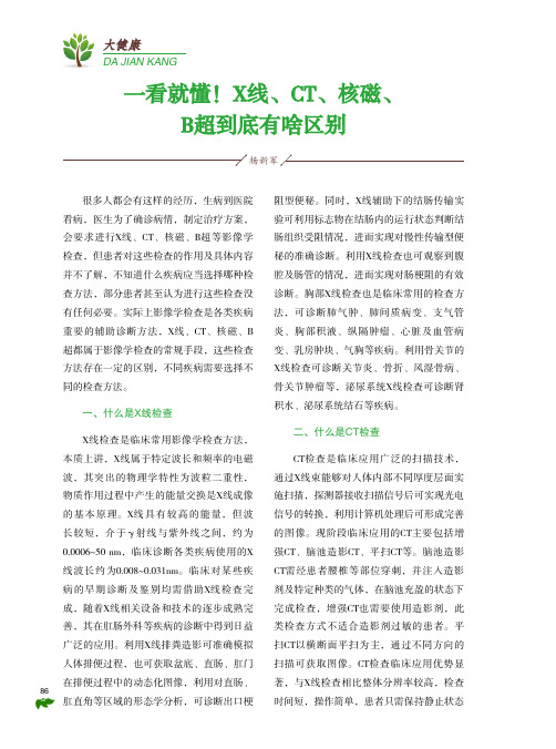 一看就懂!x线、ct、核磁、b超到底有啥区别