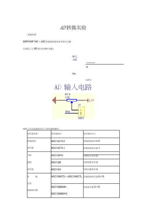 MSP430单片机AD转换实验