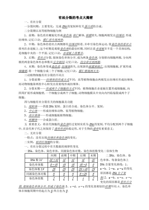 有丝分裂的考点大揭密