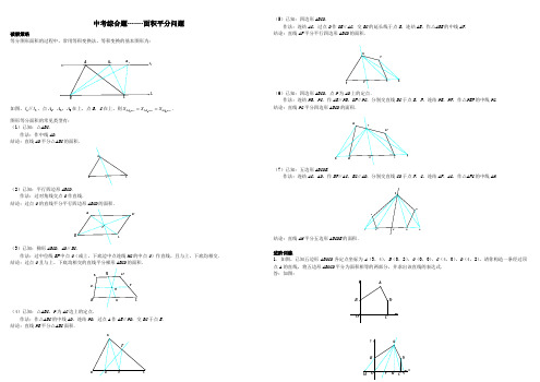 中考培优-中考综合题-------面积平分问题