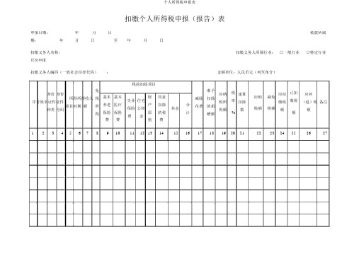 个人所得税申报表