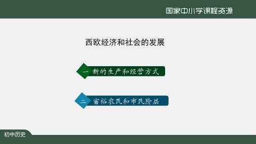 初三历史统编版西欧经济和社会的发展2PPT