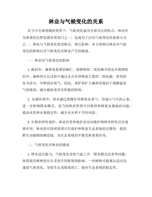 林业与气候变化的关系