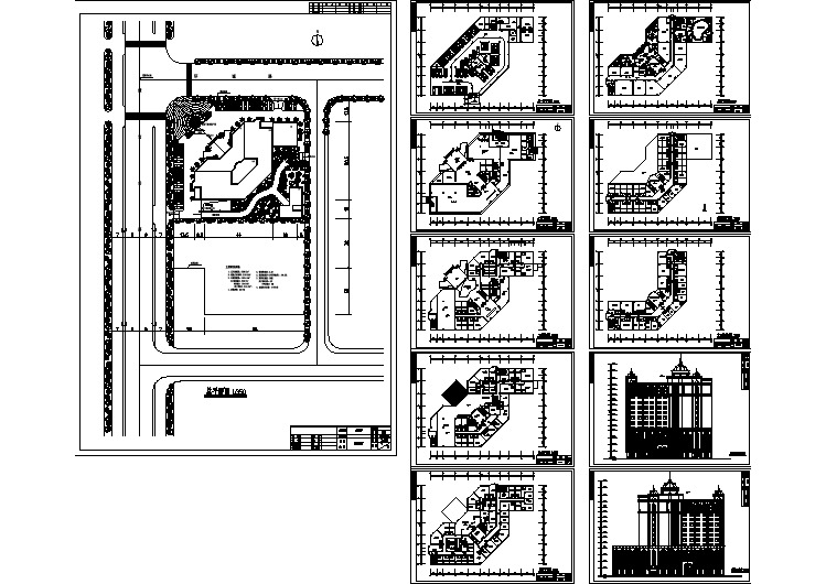 南京某地区大酒店建筑设计CAD方案图纸