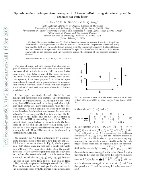 Spin-dependent hole quantum transport in Aharonov-Bohm ring structure possible schemes for