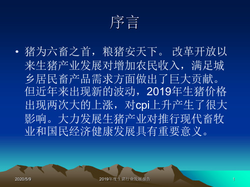 2019年度生猪行业发展报告-文档资料