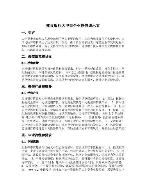 建设银行大中型企业授信请示文