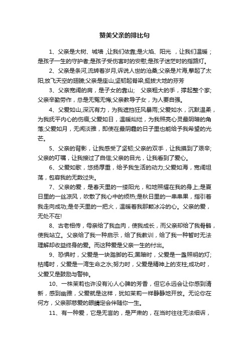 赞美父亲的排比句