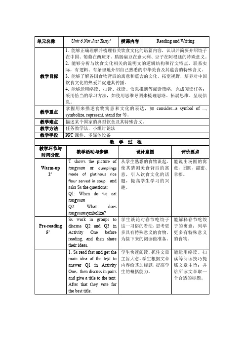 英语基础模块1 学生用书教案unit 6 P2(改)