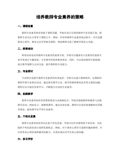 培养教师专业素养的策略