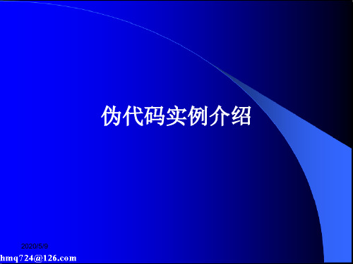 伪代码实例介绍