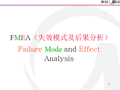 FMEA失效模式及后果分析ppt课件