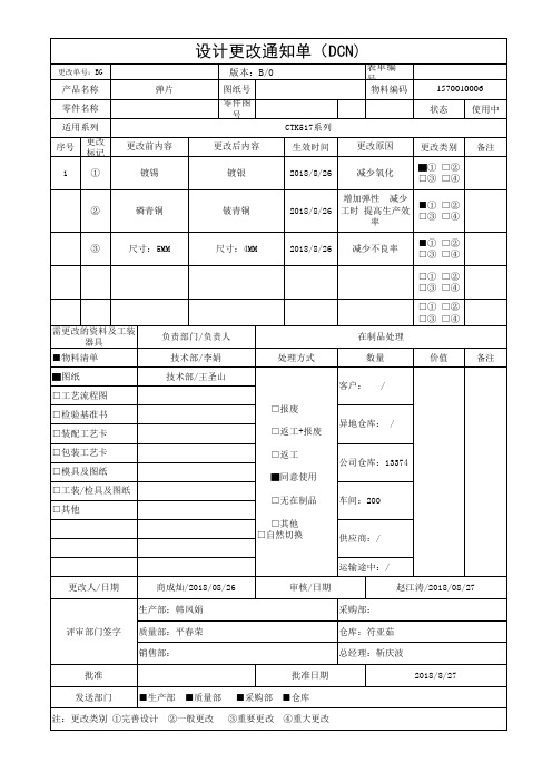 设计变更通知单