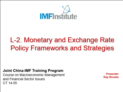 IMF高级宏观经济学研修班课程CT1405MMF-L02MonetaPPT精品文档64页