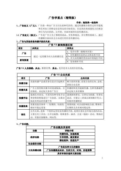 广告学重点(精简版)