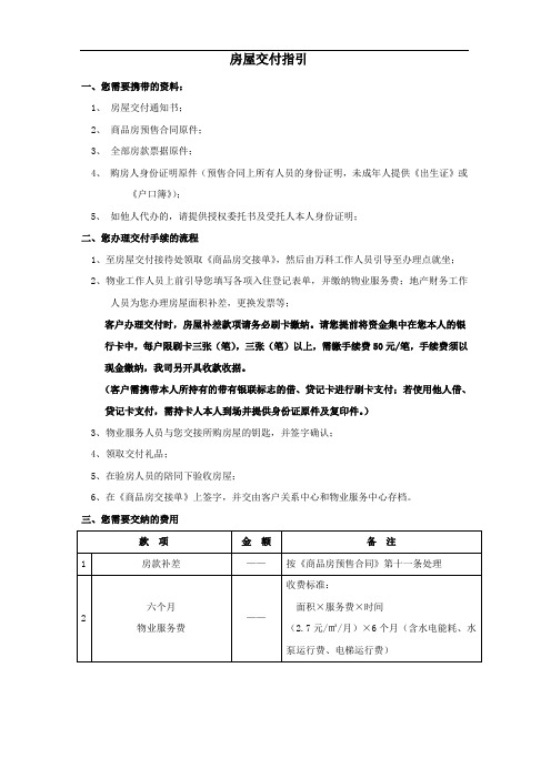 万科房屋交付通知工作指引