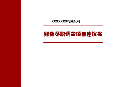 财务尽职调查项目建议书