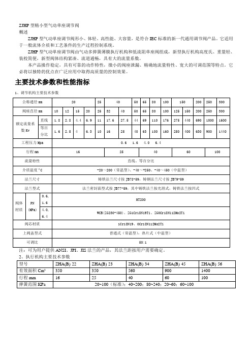 精小型气动调节阀样本