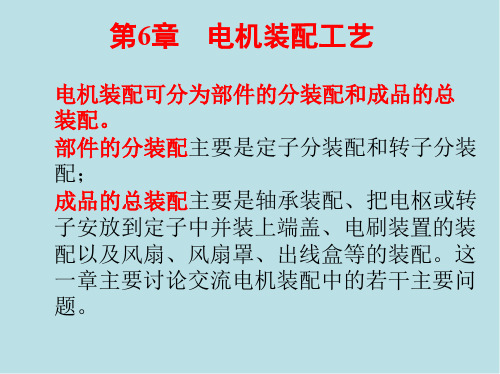 电机制造工艺学第六章  电机装配工艺