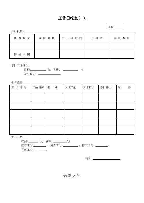 工作日报表〈一〉.doc