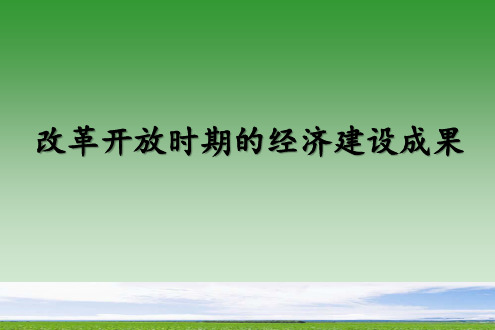 高中历史必修2 第12-13课 改革开放时期的经济建设成果 