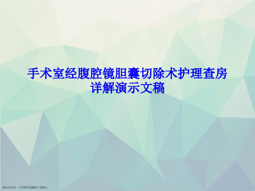 手术室经腹腔镜胆囊切除术护理查房详解演示文稿