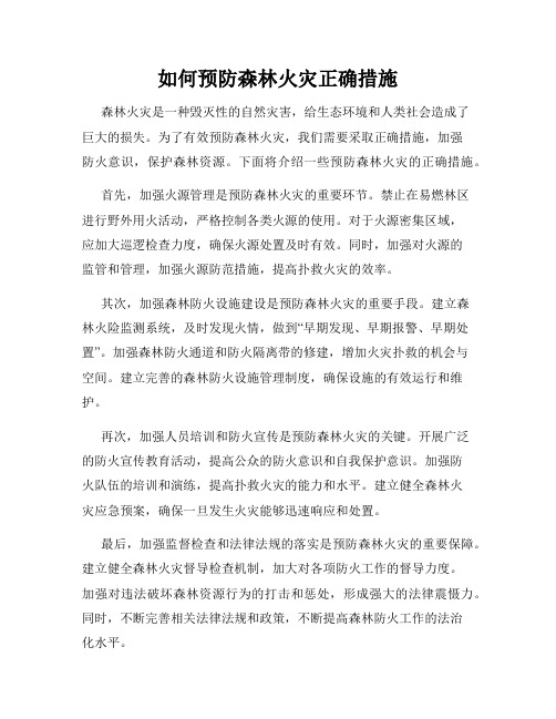 如何预防森林火灾正确措施