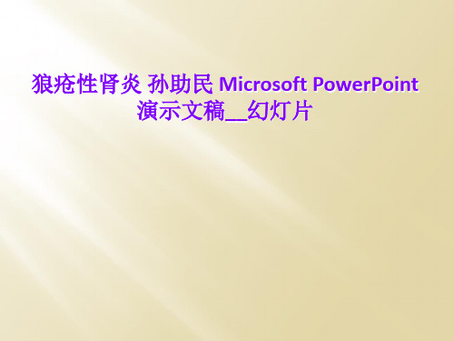 狼疮性肾炎 孙助民 Microsoft PowerPoint 演示文稿__幻灯片