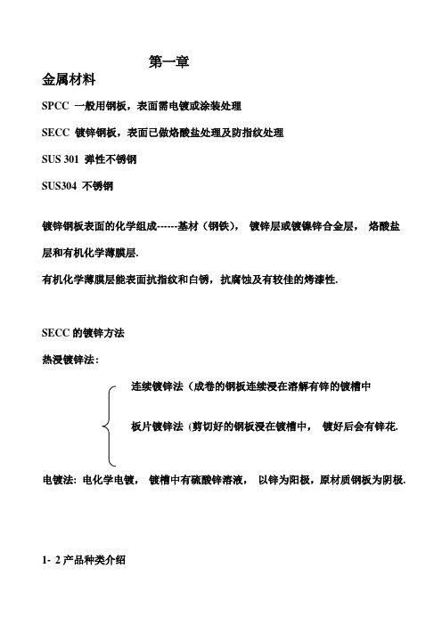 常用五金材料的性能