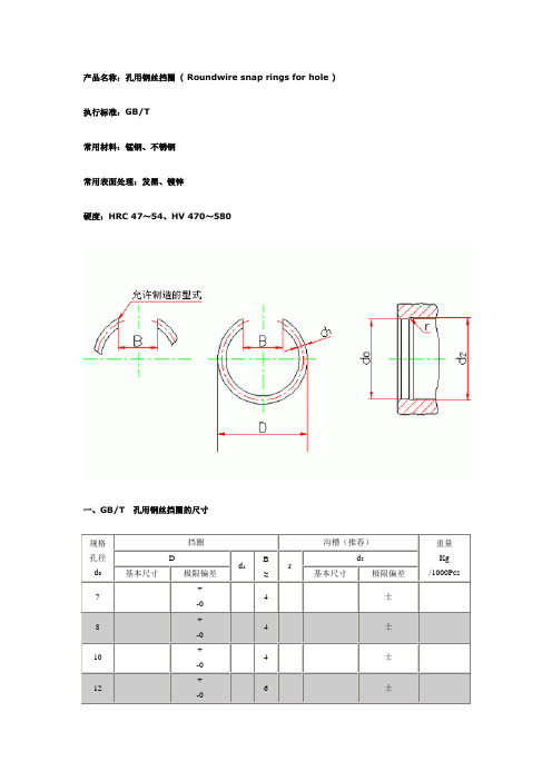 钢丝挡圈尺寸标准