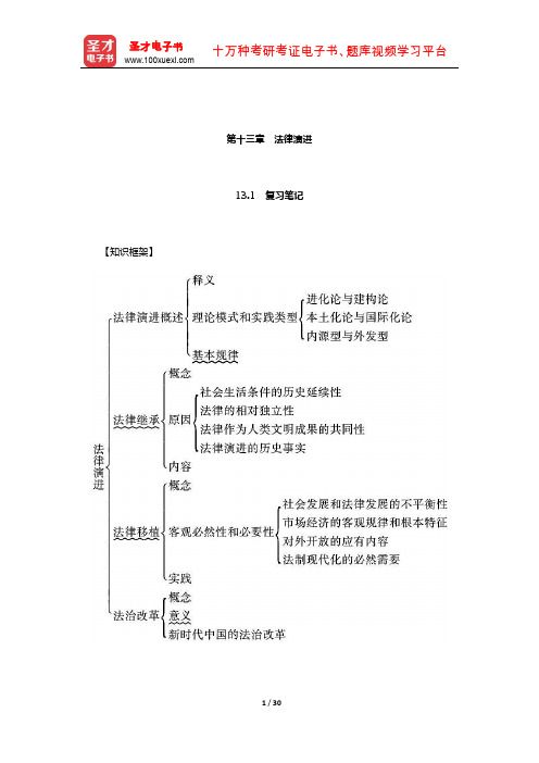 张文显《法理学》(第5版)笔记和课后习题(含考研真题)详解(法律演进)