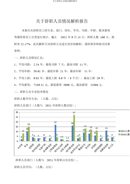 关于离职人员情况分析报告