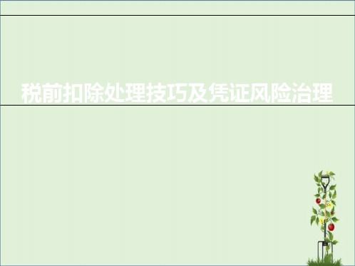 企业所得税税前扣除凭证风险管理详解.介绍