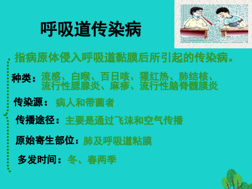 七年级生物下册 第三单元 第六章 第二节 传染病及其预防 呼吸道传染病课件 (新版)济南版