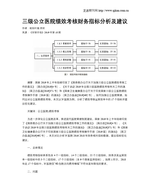 三级公立医院绩效考核财务指标分析及建议