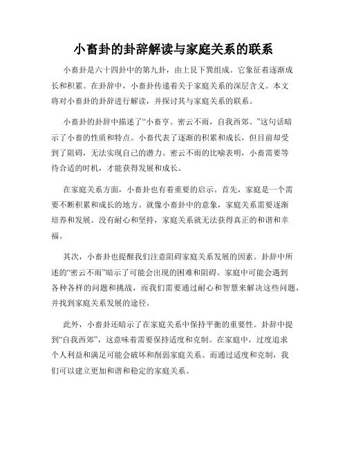 小畜卦的卦辞解读与家庭关系的联系