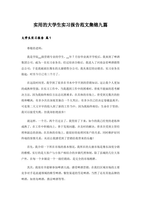 实用的大学生实习报告范文集锦九篇_4