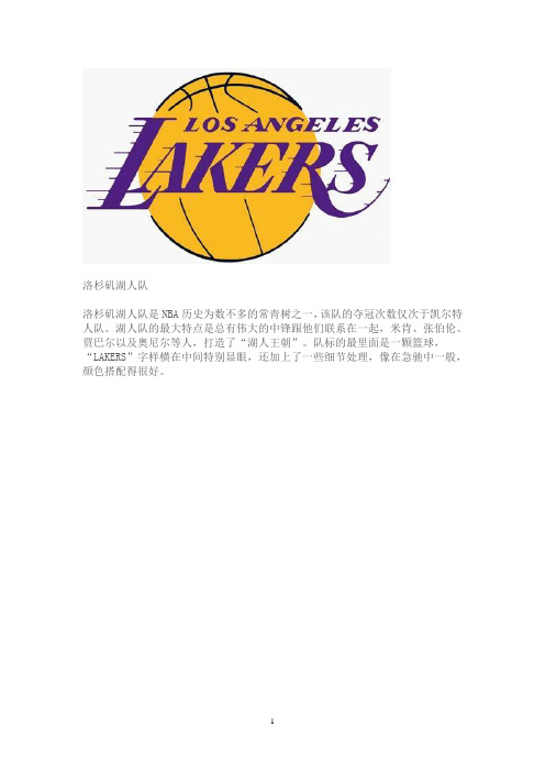 NBA30支球队的队标寓意