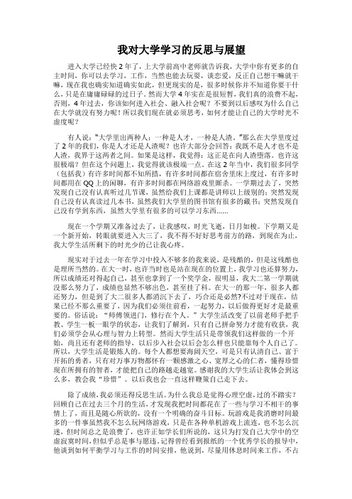 我对大学学习生活的反思与展望