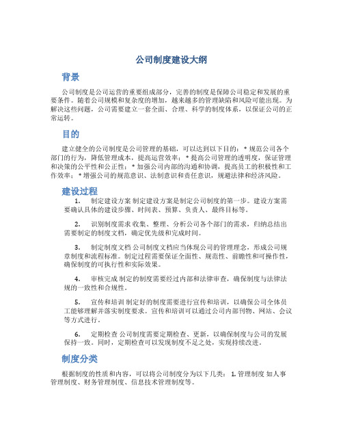 公司制度建设大纲