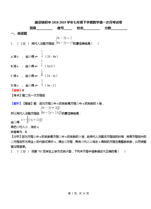 建设镇初中2018-2019学年七年级下学期数学第一次月考试卷(4)