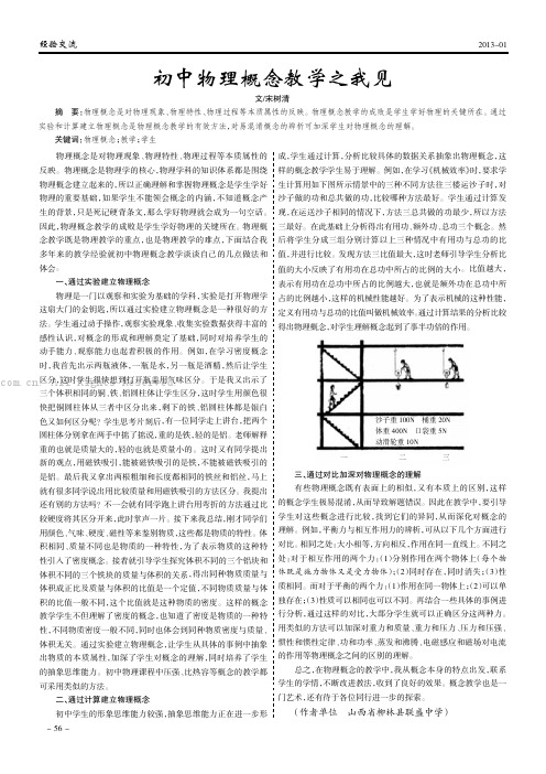 初中物理概念教学之我见