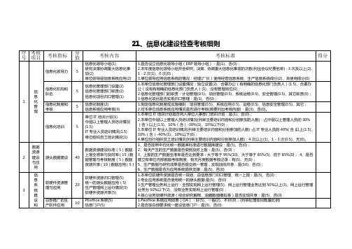 信息化建设检查考核细则