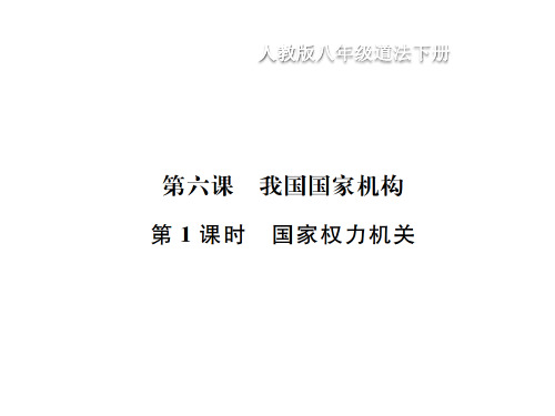 人教部编版八年级道德与法治下册习题课件：国家权力机关