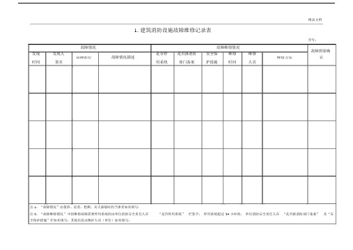 消防维修保养维保记录表格大全.docx