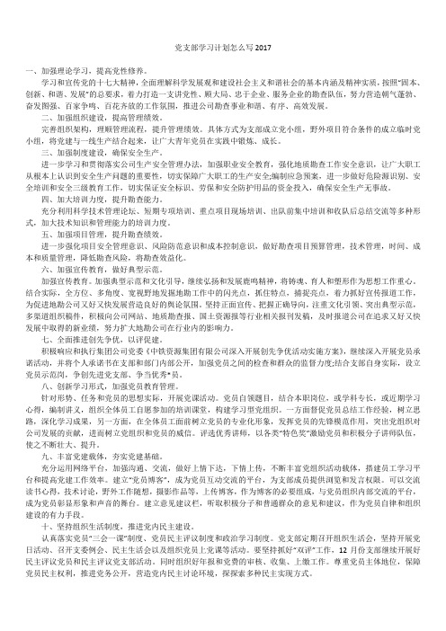 最新版党支部学习计划精品汇总合集怎么写2019