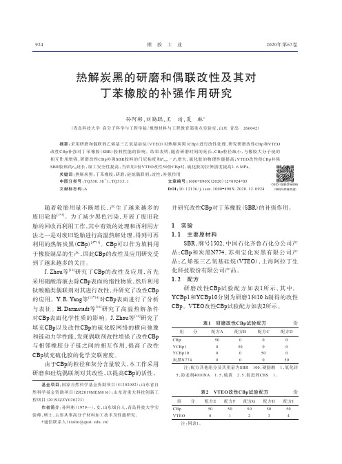 热解炭黑的研磨和偶联改性及其对丁苯橡胶的补强作用研究