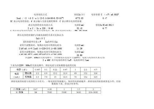 容阻降压CBB取值计算