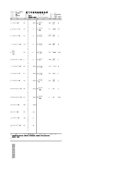 中医院检验报告单
