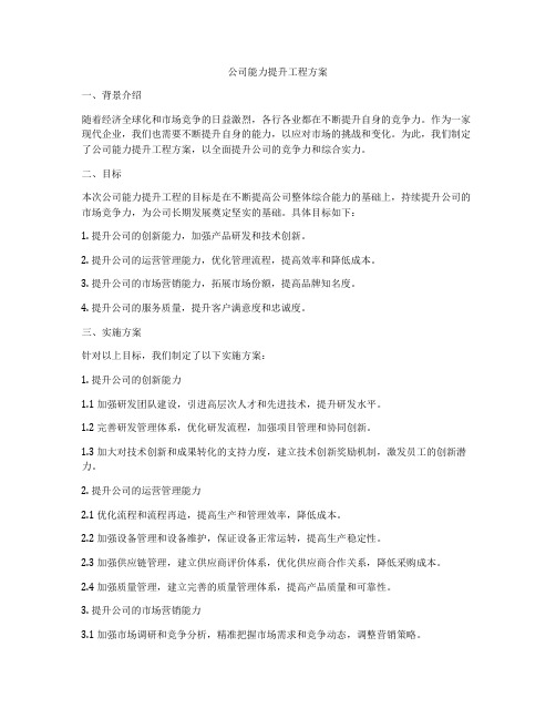 公司能力提升工程方案